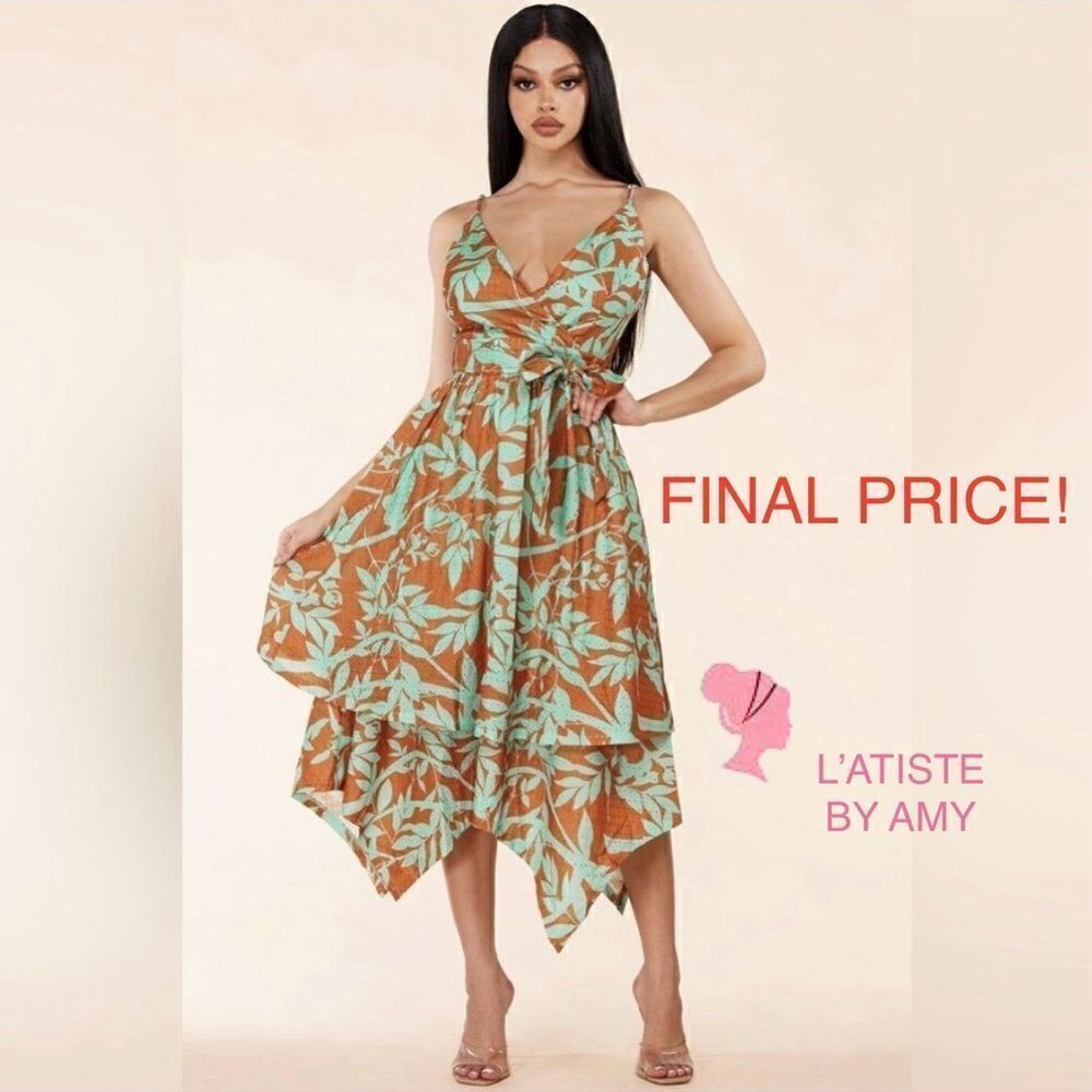 L'atise by Amy Handkerchief Hem Midi Dress - Floral Eyelet - Picture 12 of 12